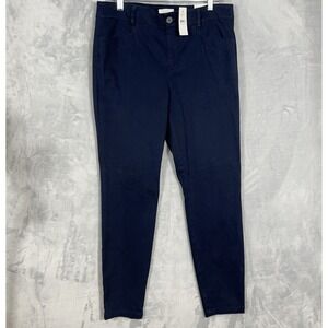 LOFT Outlet NWT Skinny Ankle Mid Rise Navy Blue Pants 10 Preppy Office Casual